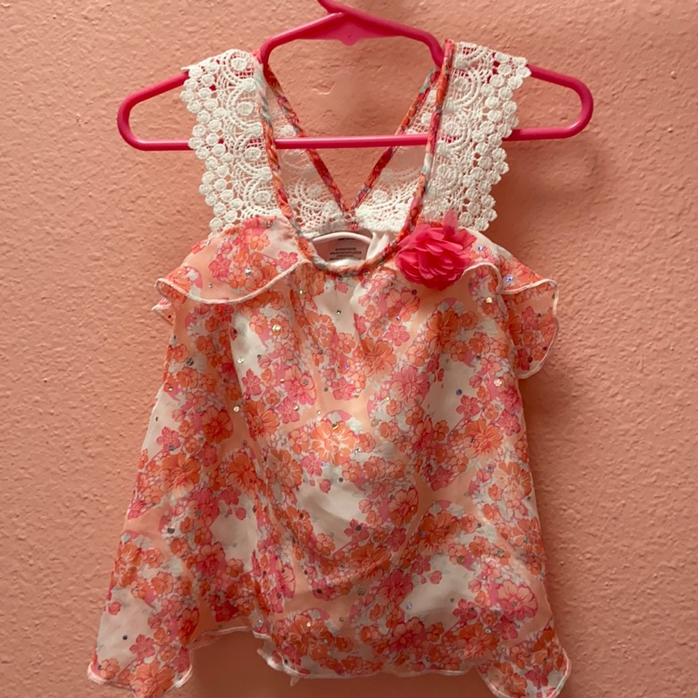Little Lass pink floral kids blouse